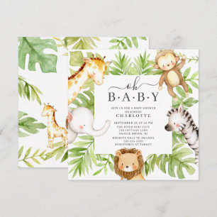 Oh Baby Jungle Baby shower Invitation