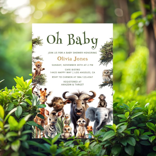 Oh Baby Jungle Baby shower Invitation (Créateur téléchargé)