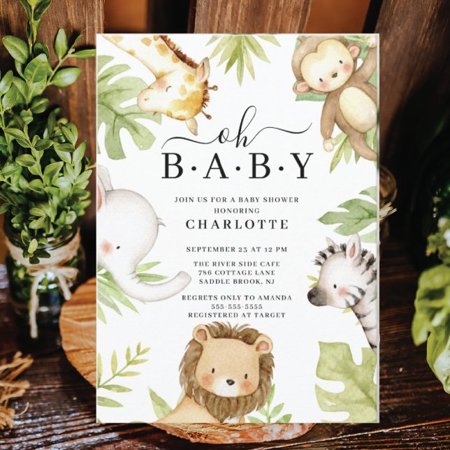 Oh Baby Jungle Baby shower Invitation (Créateur téléchargé)