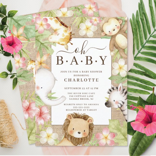 Oh Baby Jungle Baby shower Invitation (Créateur téléchargé)