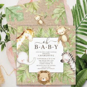 Oh Baby Jungle Baby shower Invitation