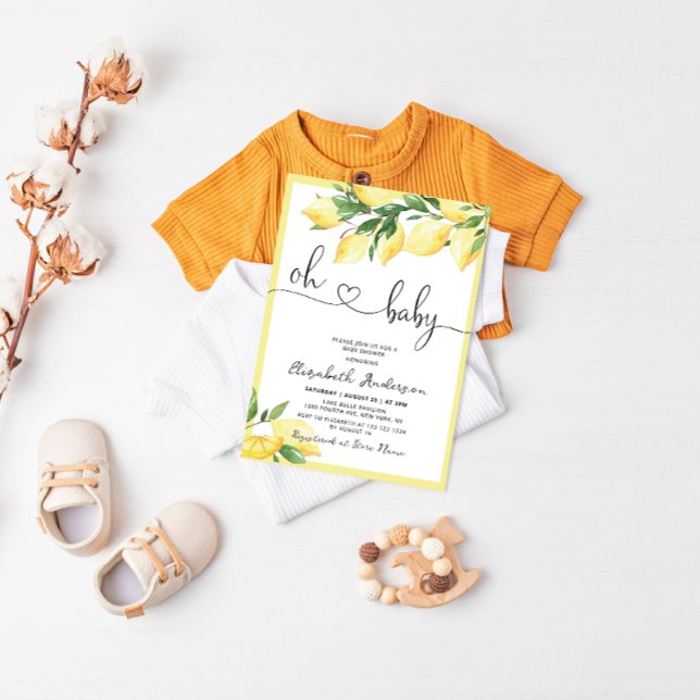 Oh Baby Lemon Baby shower Invitation (Créateur téléchargé)