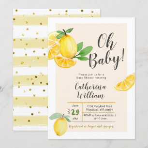 Oh Baby Lemon Invitation Baby shower