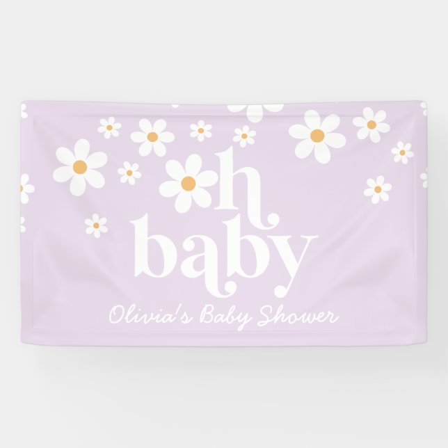 Oh Baby Lilac Daisy boho douche Bannière (Horizontal)