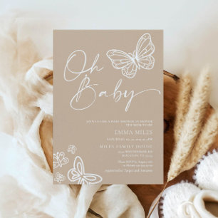 Oh Baby Minimaliste Neutre Baby shower Invitation