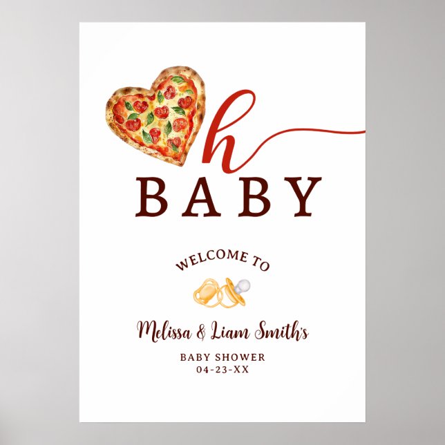 Oh Baby Pizza Baby shower Affiche de bienvenue - A (Devant)