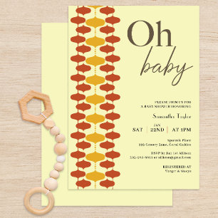 Oh Baby Retro Invitation Baby shower - Mid Century