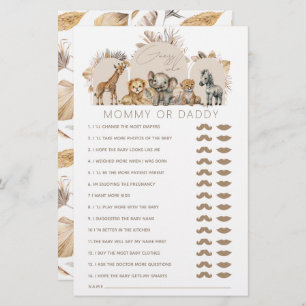Oh Baby Safari Animaux Boho jeu de Baby shower