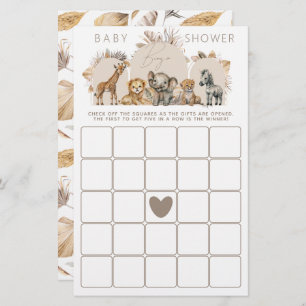 Oh Baby Safari Animaux Boho jeu de Baby shower