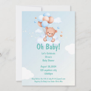 OH BABY SHOWER BÉBÉ INVITATION POUR LES GARÇONS