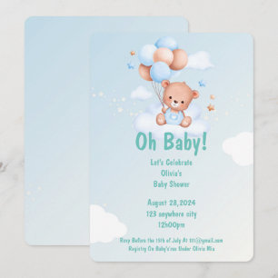 OH BABY SHOWER BÉBÉ INVITATION POUR LES GARÇONS