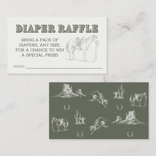 Oh Baby shower Cowboy - Carte de rabat à couches (Devant / Derrière)