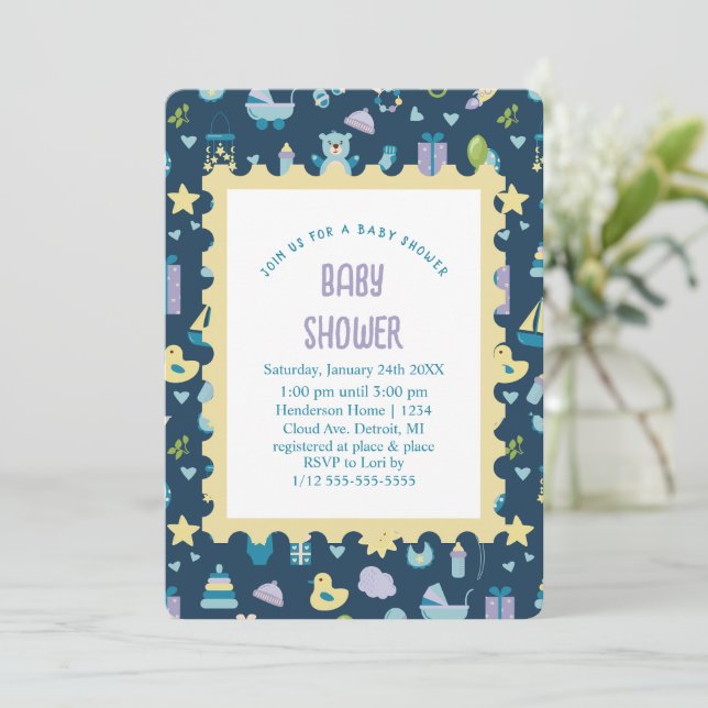 Oh Baby shower Invitation (Debout devant)