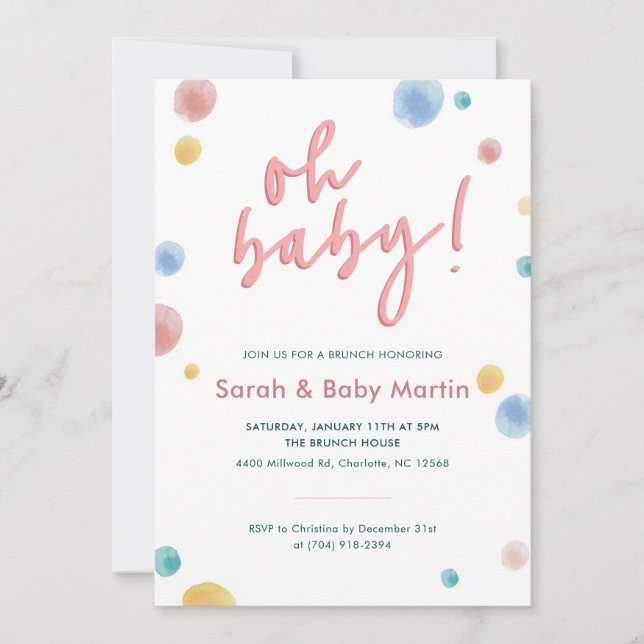 Oh Baby shower Invitation (Devant)