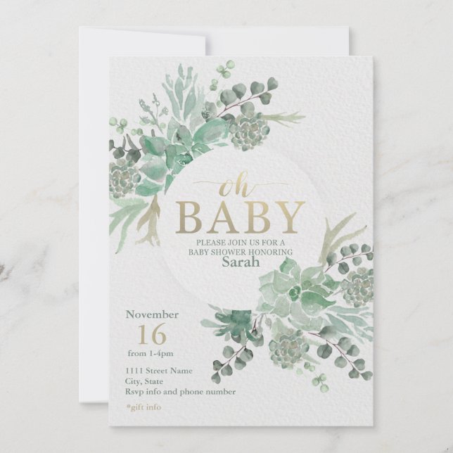 Oh Baby shower Invitation (Devant)