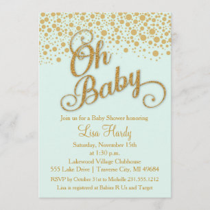 Oh Baby shower Invitation Monnaie et Parties sci