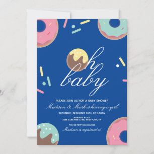 Oh Baby shower Sweet Cake Pop Donut Invitation