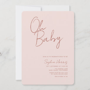 Oh Baby Soft Blush Pink Invitation minimale