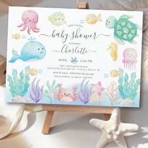 Oh Baby Under the Sea Baby shower Invitation