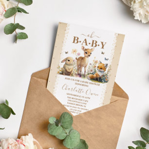 Oh Baby Woodland Animals Baby Shower Invitation