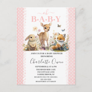Oh Baby Woodland Animaux Baby shower Invitation Po