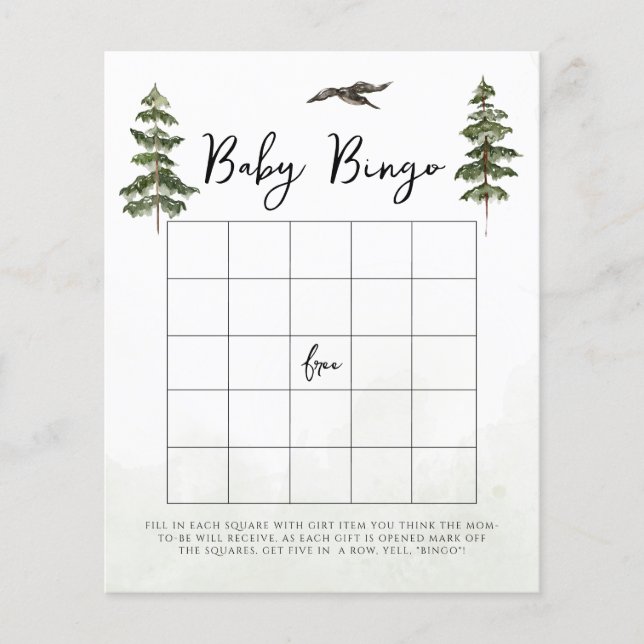 Oh Baby Woodland Watercolor Baby Bingo Jeu (Devant)