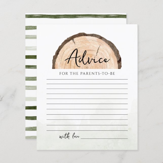 Oh Baby Woodland Watercolor Conseils Parents Jeu (Devant / Derrière)