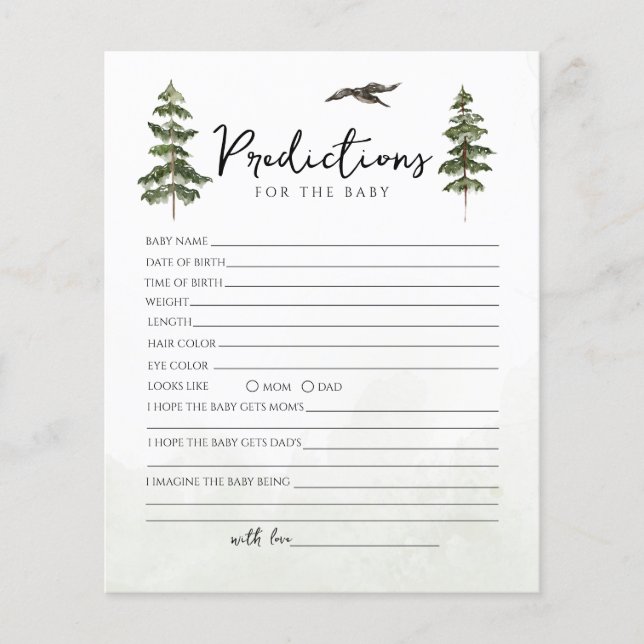 Oh Baby Woodland Watercolor Prediction Baby Game (Devant)