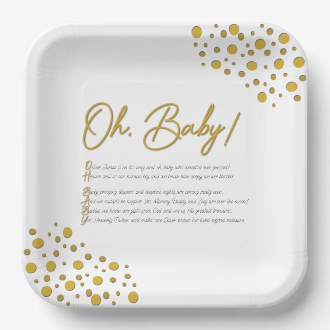 Oh Bébé ASSIETTES EN CARTON (Recto)