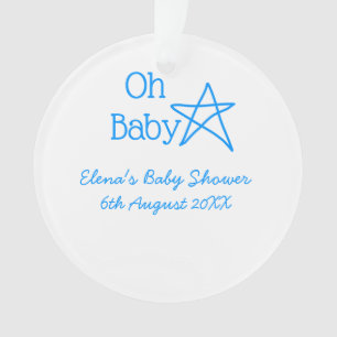 Oh bébé bleu étoile baby shower ajouter nom passé 