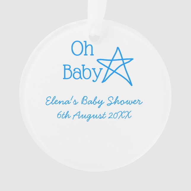 Oh bébé bleu étoile baby shower ajouter nom passé  (devant)