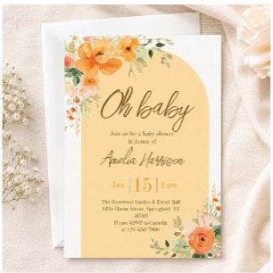 Oh Bébé ! Élégante invitation à la baby shower flo