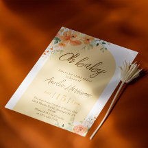 Oh Bébé! Élégante invitation à la baby shower flor