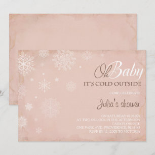 Oh bébé il fait froid dehors Vintage Invitation ro