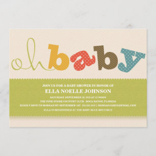 OH BÉBÉ !   INVITATION DE BABY SHOWER COLORÉ