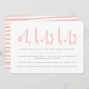 Oh bébé jumeau baby shower invitation