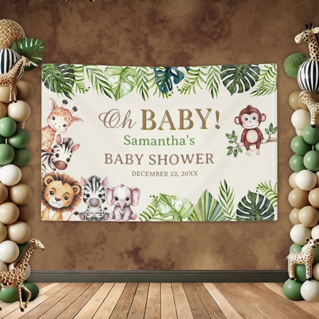 Oh Bébé Jungle Safari Bannière de Baby Shower (Créateur téléchargé)