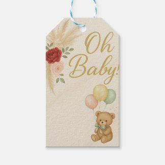 Oh Bébé ! Ours en peluche et étiquette cadeau Fleu
