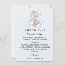 Oh Bébé Ours Mignon Annonce de Naissance Merci Cad