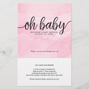 Oh Bébé, Pink Personnalisé Candy Bar Wrapper