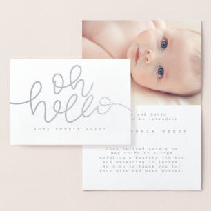 Oh Bonjour vrai feuille faire-part de naissance/ph