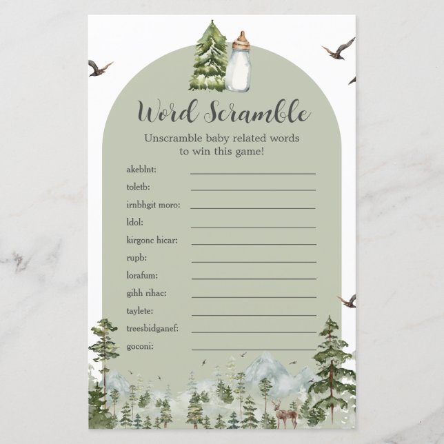 Oh Boy Adventure Pine Forest Word Scramble Jeu (Devant)