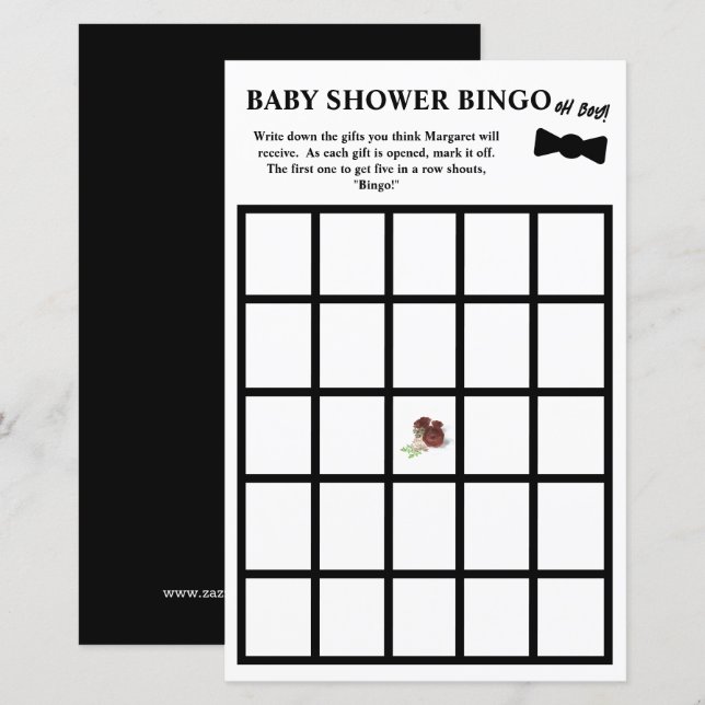 Oh Boy ! Baby-Shower Bingo Smoking ! (Devant / Derrière)