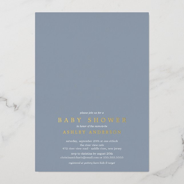 Oh Boy Baby shower Foil Invitation (Recto)