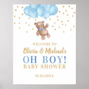 Oh Boy Baby shower Party Welcome Poster