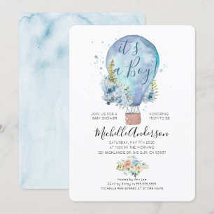 Oh Boy Balloon Baby shower Invitation
