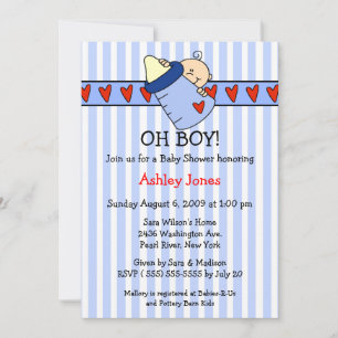 Oh Boy Bottle Boy Baby Shower Invitations