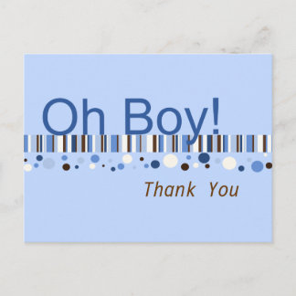 Oh Boy Dots et Stripes Merci carte postale
