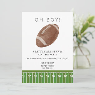Oh Boy football baby shower invitation