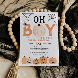 Oh Boy Halloween Baby shower Invitation